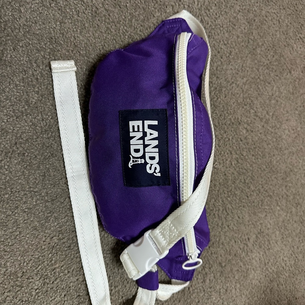 Lands' End Violet Belt Bag with White Strap
